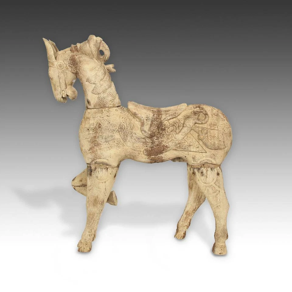 CABALLO ANTIGUO TENASSERIM MADERA DE PINO TAILANDIA FINALES DEL SIGLO XIX / PRINCIPIOS DEL XX.  Foto 4 de 4