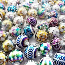 20 Dollhouse Tree Ornaments, Colorful Mix, Tiny Glass Baubles for Miniature Chri