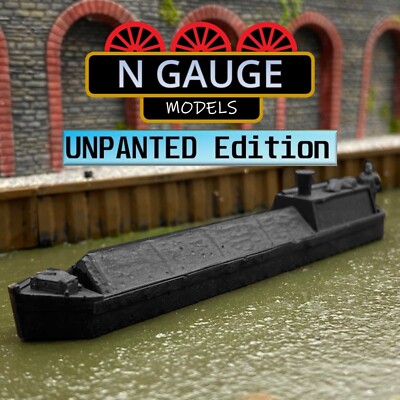 UNPAINTED - N Scale Gauge Steam Canal Barge 1:148 (Steam Coal Narrow Boat 1:160)