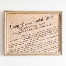 US Bill of Rights USA History 1776 America Constitution Wall Art Poster Print