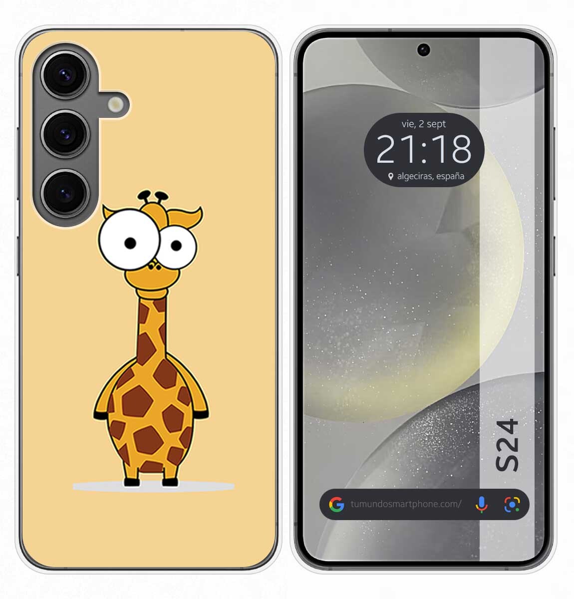 Cover Silicone per Samsung Galaxy S24 5G Disegno Giraffa Disegni