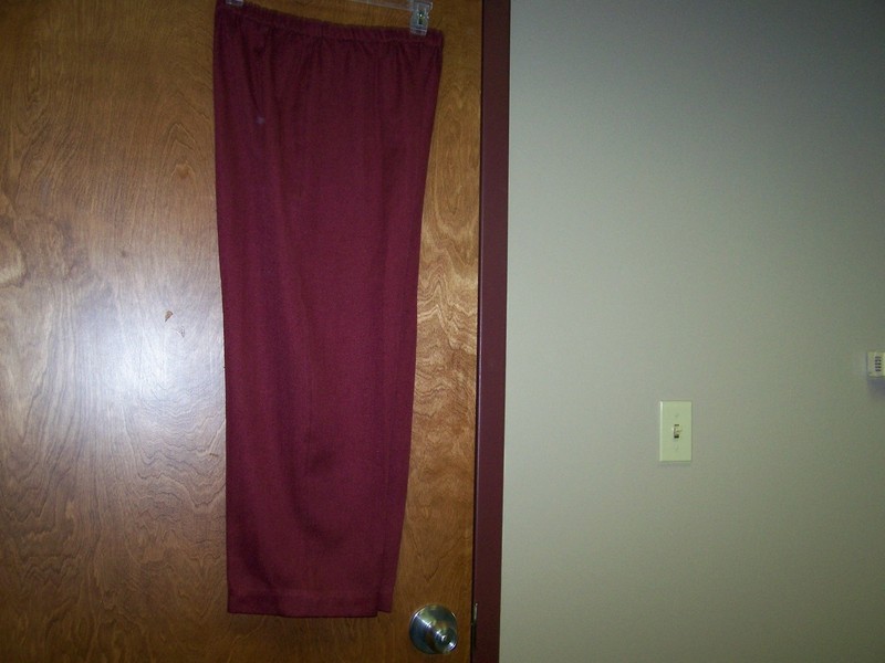 Ladies Maroon Elastic Waist Slacks Pants Sz 12? Check Measurements EUC