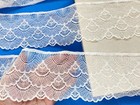 2 Yards Stretch Bright White Ribbon Lace Trim /Sewing/Crafts/Bridal/3.25" Wide