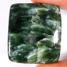 100% Natural Unique Seraphinite Cushion Cabochon Loose Gemstone 32.95Cts.
