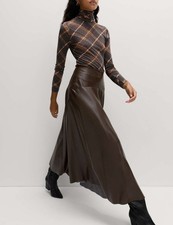 Marks & Spencer Womens Dark Chocolate Midaxi Pleated Skirt - M&S