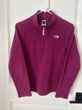 The North Face 1/4 Zip Fleece Pullover Girls XL Fuchsia School Outdoor Hiking