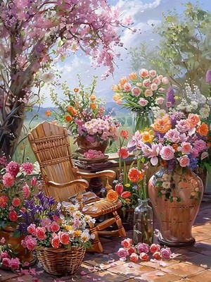 Flowers Diamond Art Kits for Adults,Tree 5D Diamond Painting Kits for Beginners,