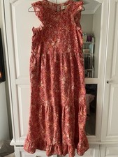 Women’s Dress Small Target Spring Floral Maxi Short Sleeve Ruffles Sundress Red