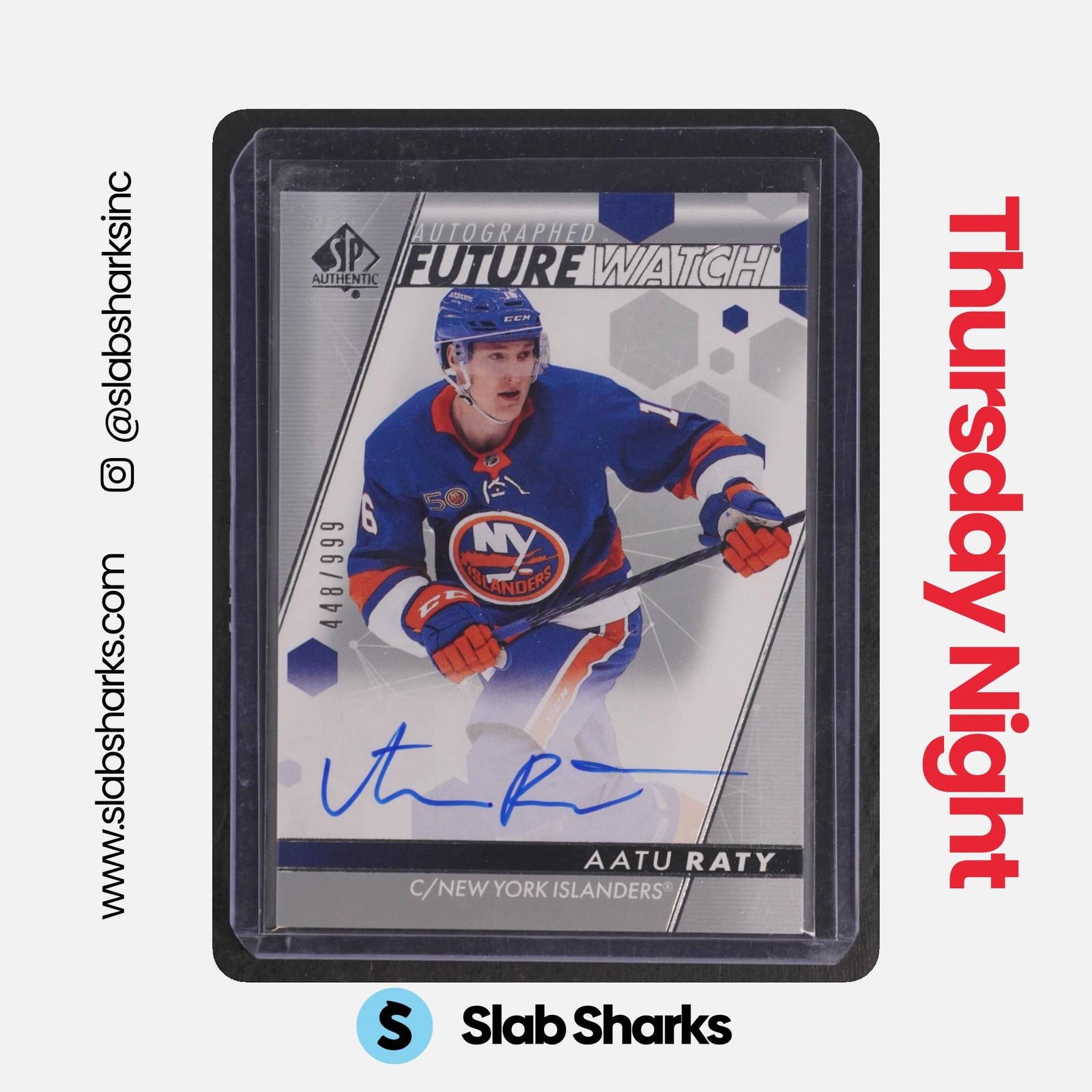 2022 UPPER DECK SP AUTHENTIC #199 AATU RATY AUTO RC FUTURE WATCH ROOKIE /999