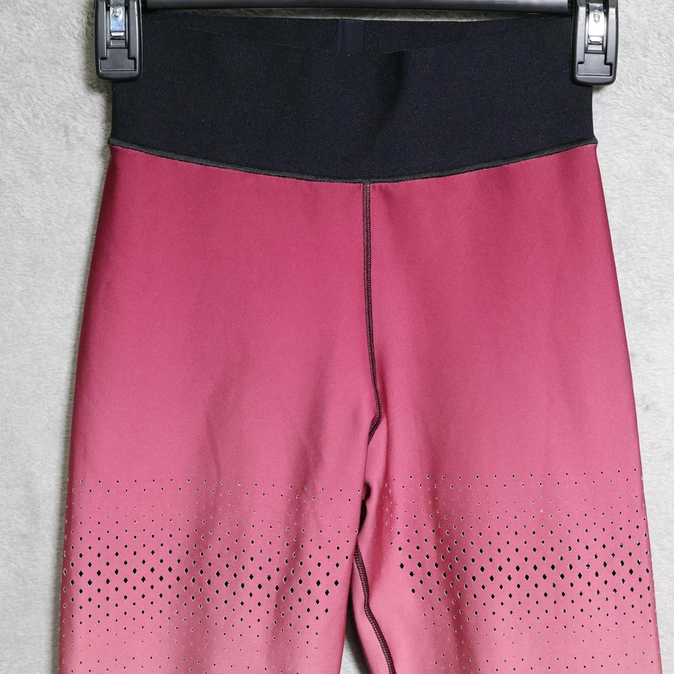 Leggings Ultracor Mujer Pequeños Borgoña Rosa Tiro Alto Ombre Corte Láser Hechos en EE. UU. Foto 2 de 4