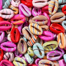 200 Cowrie Shell Beads 19mm Large Spacer Ocean Nautical Jewelry Supplies Acrylic