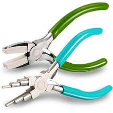 2 Pieces Jewelry Making Tool Bail Pliers 6 in 1 Green