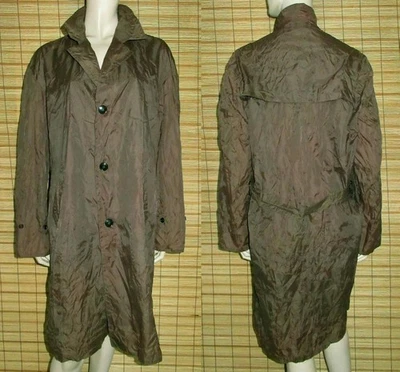 BRAUNER REGENMANTEL - RAINCOAT - NYLON - VINTAGE - BLUE STAR - LILION - GR. L-XL - Bild 1 von 3