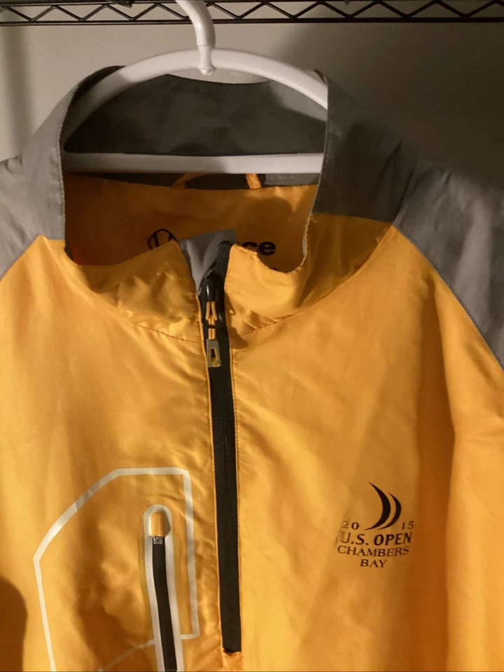 Chaqueta cortavientos deportiva Sunice manga corta 1/4 cremallera amarilla/gris para hombre XL Foto 4 de 4