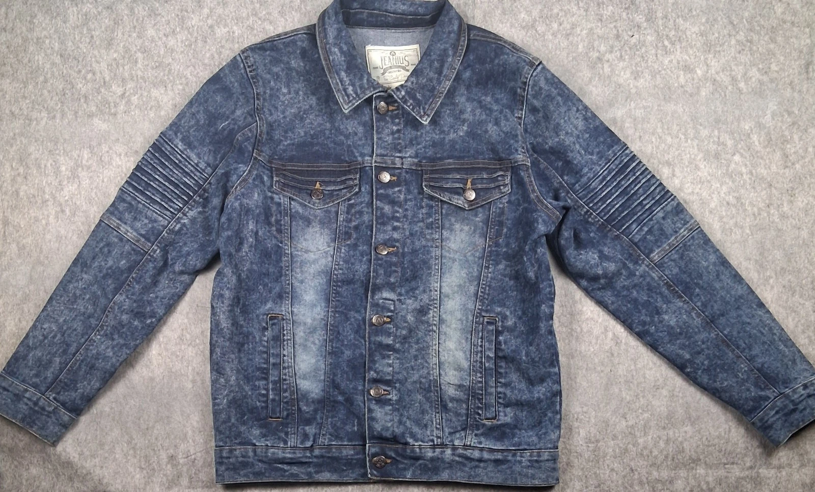 Akademiks Jeanius Jacket Mens L Blue Distressed Denim Trucker Button Jean Coat
Opens in a new window