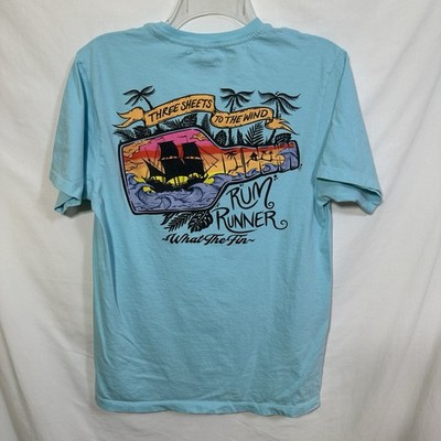 WTF What the Fin? Double Sided Beachwear T-Shirt Small Three Sheets to the Wind