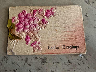 Vintage Easter Greetings A Joyful Easter Embossed Card