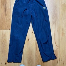 Umbro Soccer Men  S Navy Blue Tracksuit Bottom Pants Drawstring Size Small