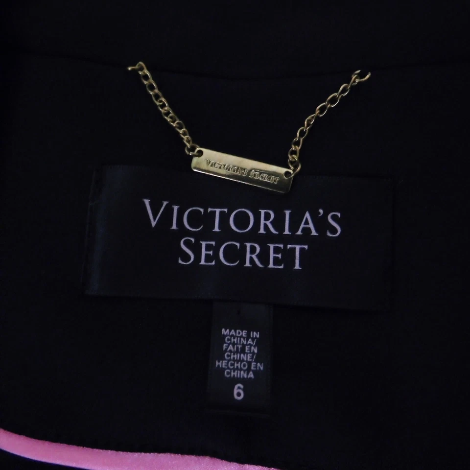 Blazer negro para mujer Victorias Secret manga 3/4 forrado ajustado corto talla 6 Foto 3 de 4