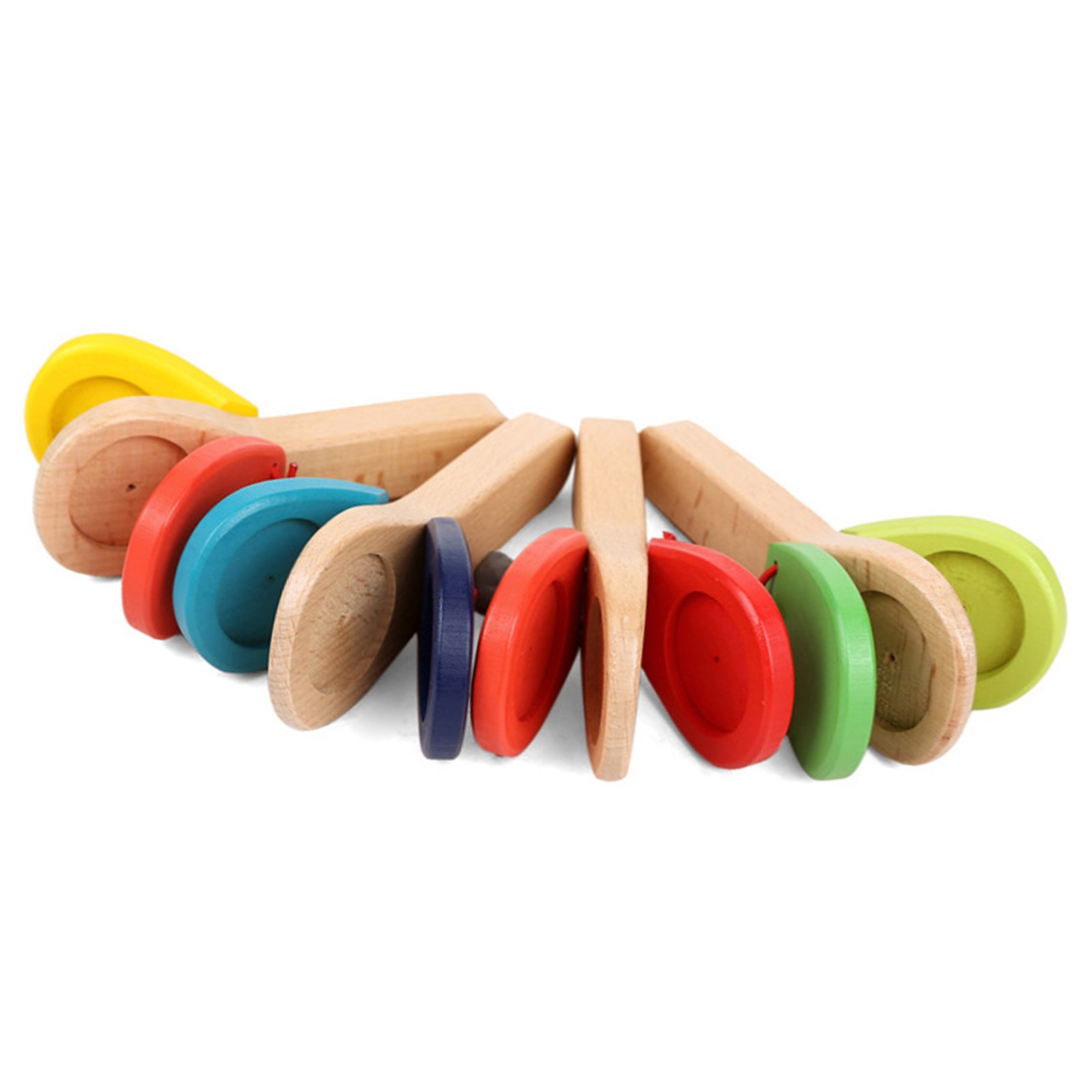 Wooden Music Clapper Toddler Hand Castanet Percussion Plate Toy For Kids Early