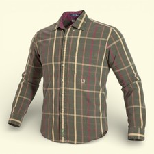 VTG 90s Tommy Hilfiger Flannel Shirt Men  s L Green Plaid Crest Logo Cotton