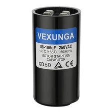 88-106 uF MFD 250 VAC 50/60 Hz Round Motor Start Capacitor CD60 Single Phase Cap