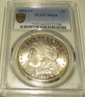 1884-CC MORGAN SILVER DOLLAR $1 PCGS MS 64 TONED RARE US COIN