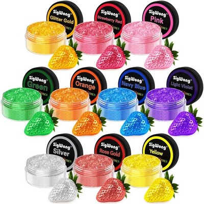 Edible Glitter - 10 Colors Luster Dust small, 10 - 4g 