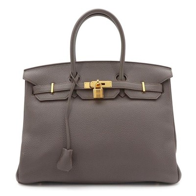 HERMES Birkin 35 Togo Etain Handtasche Grau 90326946