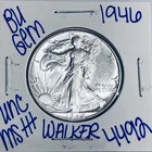 1946 BU UNCIRCULATED WALKING LIBERTY SILVER HALF DOLLAR AUTHENTIC U.S. MINT 4492