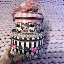 Loungefly Sanrio Kuromi My Melody Bag Adjustable Strap, Pink Black White