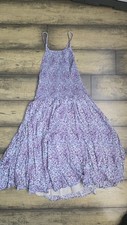 Kimchi Blue Urban Outfitters Blue white floral ruffle midi Open Back dress M