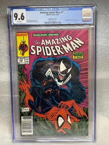 Amazing Spider-Man #316 CGC 9.6 NEWSSTAND Variant, 1st Venom Cover MacFarlane