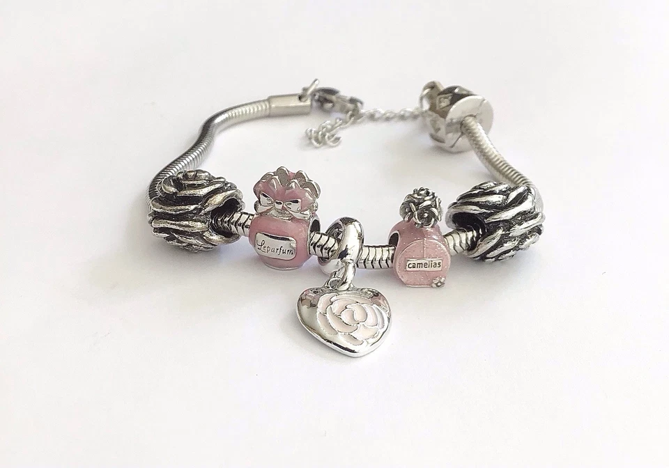 Charm Armband 316L Edelstahl 2 Anhänger „Perfume“ S925 + Accessoires neu 🎀 - Bild 4 von 4