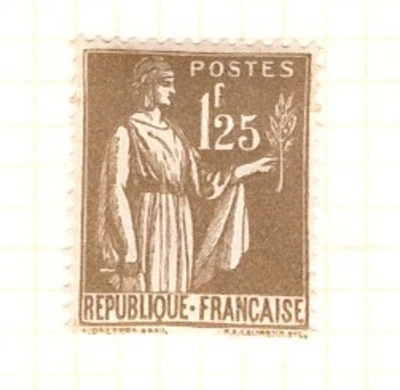 Timbre France Type Paix 1f25 olive neuf* n° 287 cote 85e + cadeaux - Photo 1/2