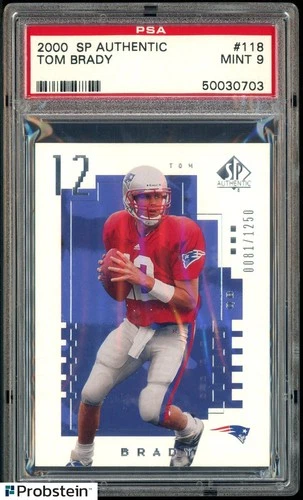 2000 SP Authentic #118 Tom Brady New England Patriots RC Rookie /1250 PSA 9