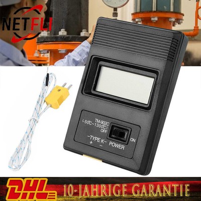 TM-902C K Digitales Temperaturmessgerät Pyrometer Fühler 1300°C LCD Bildschirm
