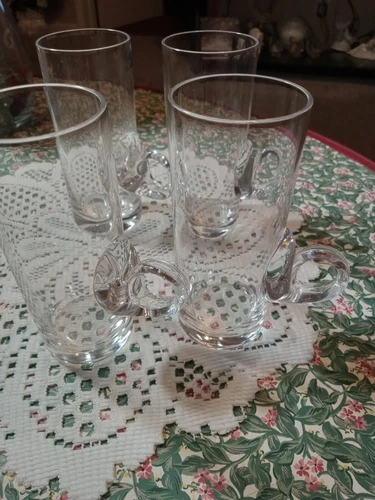 Lenox Hand-Blown Irish Coffee Crystal Glasses Mugs Set Of 4 Vintage