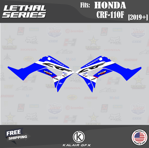 Kit Gráficos para HONDA CRF110F CRF110 (2019-2024) Serie Lethal - Azul - Imagen 2 de 6