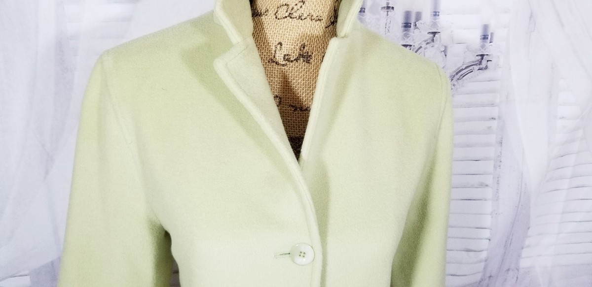 Iris Singer Spring Lime Green Women Coat Jacket trench sz 6 Med M