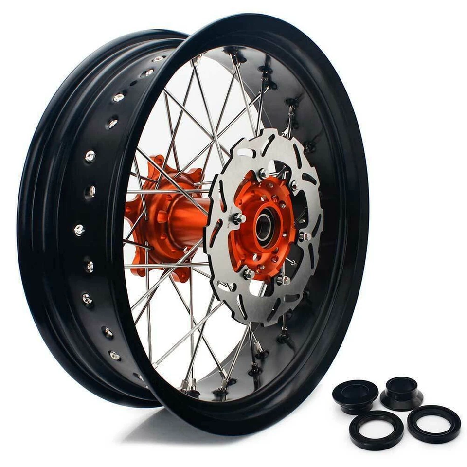 Kit de soporte de rotores de ruedas Supermoto de 17" para EXC SX XCW EXC-F XC SXS SXF 125-530 Foto 3 de 4