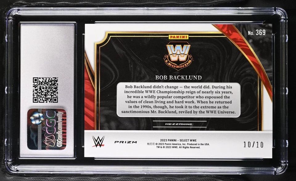 Bob Backlund 2023 MEZZANINE GOLD PRIZM /10 Panini Select WWE Bret Hart Bookend - Image 2 of 4