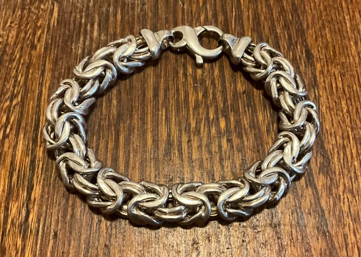 Men's Silver Byzantine Bracelet: 8