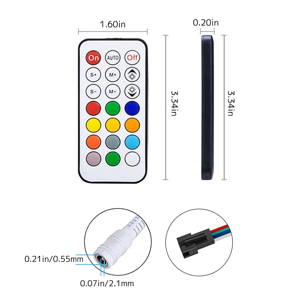 WS2811 WS2812B LED RGB RF remote control 21 key DC 5-12V for LED light strip - Image 2 of 4
