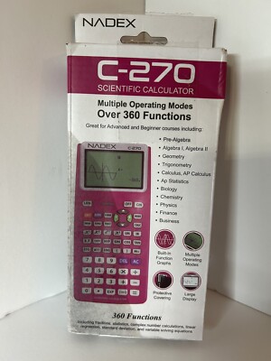 Nadex C-270 PINK Scientific Calculator Graph 360 Functions Open /New
