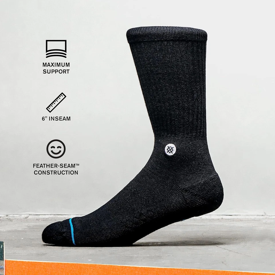 Stance Run Light Crew SM (zapato para hombre EE. UU. 3-5,5, para mujer 5-7,5), negro Foto 4 de 4