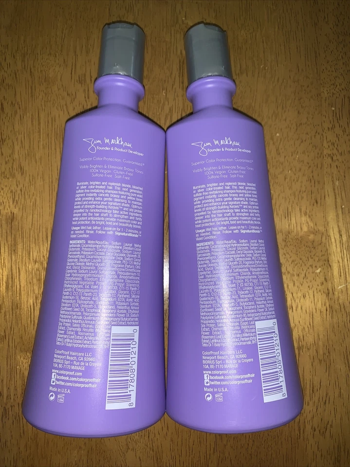 ColorProof Signature Blonde Violet Shampoo 10.1 Oz 300 ml buy 1 Get 1 Free - Image 2 of 2