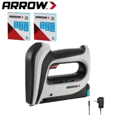 Arrow Cordless Staple Gun Kit Electric Stapler 3750PC 1/4" 3/8" 1/2" T50 Staples