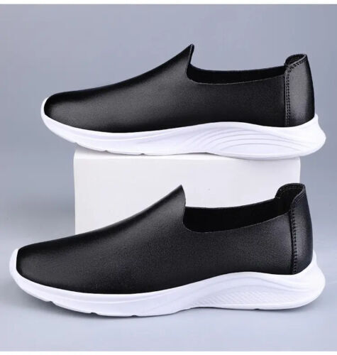 Men's Moccasin Shoes Formal Shoes Slip on Leather Flats Loafer Summer Breathable - Afbeelding 1 van 19