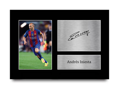 Andres Iniesta Framed Printed Autograph Picture for Football Fans